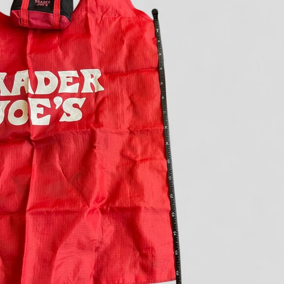 2X TRADER JOE'S MICRO TOTE (RED/BLK, BLACK/RED) with GROCERY BAG FOLDABLE NWT - Picture 5 of 8